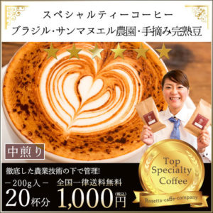 ロゼッタ・カフェ・カンパニー:ブラジル サン・マヌエル農園 手摘み完熟豆