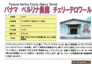 カフェ ランバン：パナマ ベルリナ農園 ティピカ チェリーテロワール