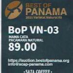 サザコーヒー:パナマ ママ・カタ パカマラ ナチュラル ベスト・オブ・パナマ 2021年 バラエタル ナチュラル部門 第3位