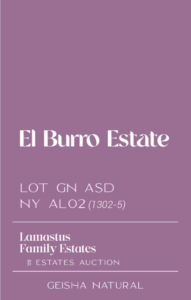 Definitive.：パナマ エリダ エル・ブーロ ゲイシャ ナチュラル アネロビック・スロー・ドライ ラマスタス・ファミリー・エステーツ・オークション 2021 ロット 1302-5