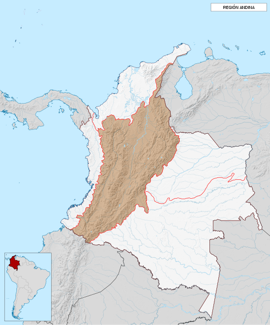 コロンビアのコーヒー生産地域：アンデス自然地域