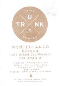 トランクコーヒー：コロンビア モンテブランコ ゲイシャ ゴールド・グラン・クリュ・ウォッシュト