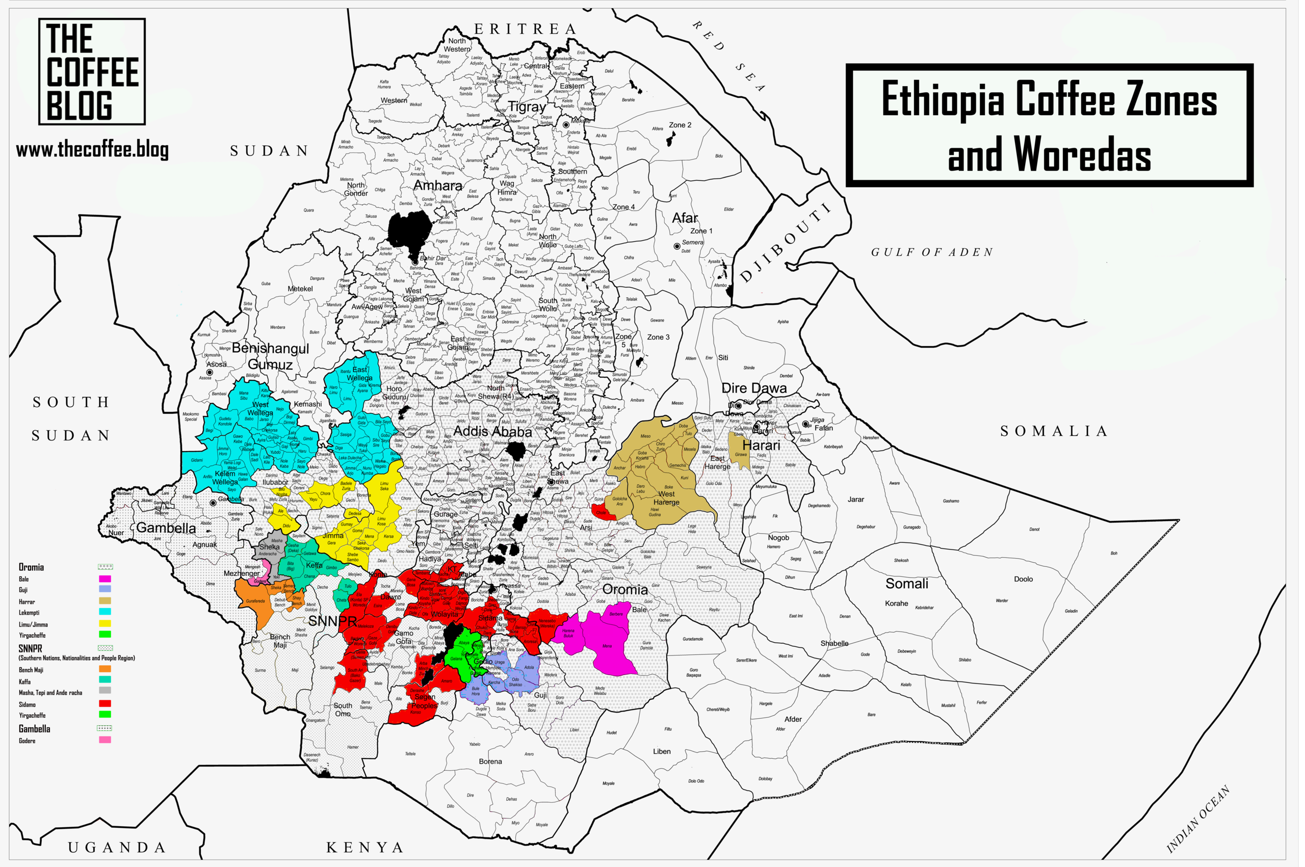 エチオピアのコーヒー生産地：オド・シャキッソ群