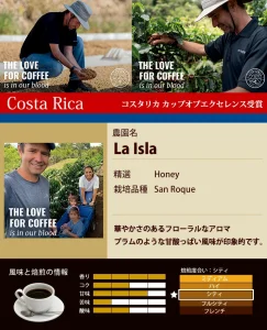 加藤珈琲店:コスタリカ ラ・イスラ コスタリカ カップ・オブ・エクセレンス 2022年 第20位