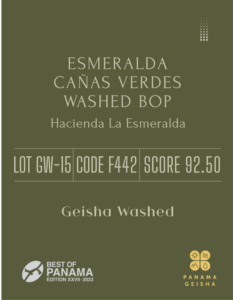 Definitive.：パナマ エスメラルダ カーニャ・ベルデス ウォッシュト BOP ベスト・オブ・パナマ 2023年 ゲイシャ ウォッシュト部門 第15位（サンプル）