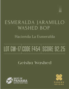 Definitive.：パナマ エスメラルダ ハラミージョ ウォッシュト BOP ベスト・オブ・パナマ 2023年 ゲイシャ ウォッシュト部門 第17位（サンプル）