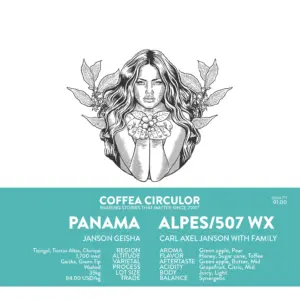 Coffea Circulor：パナマ ジャンソン ゲイシャ アルプス／507 ウォッシュト WX
