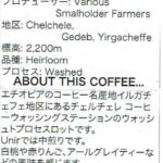 ウニール：エチオピア イルガチェフェ チェルチェレ ウォッシュト